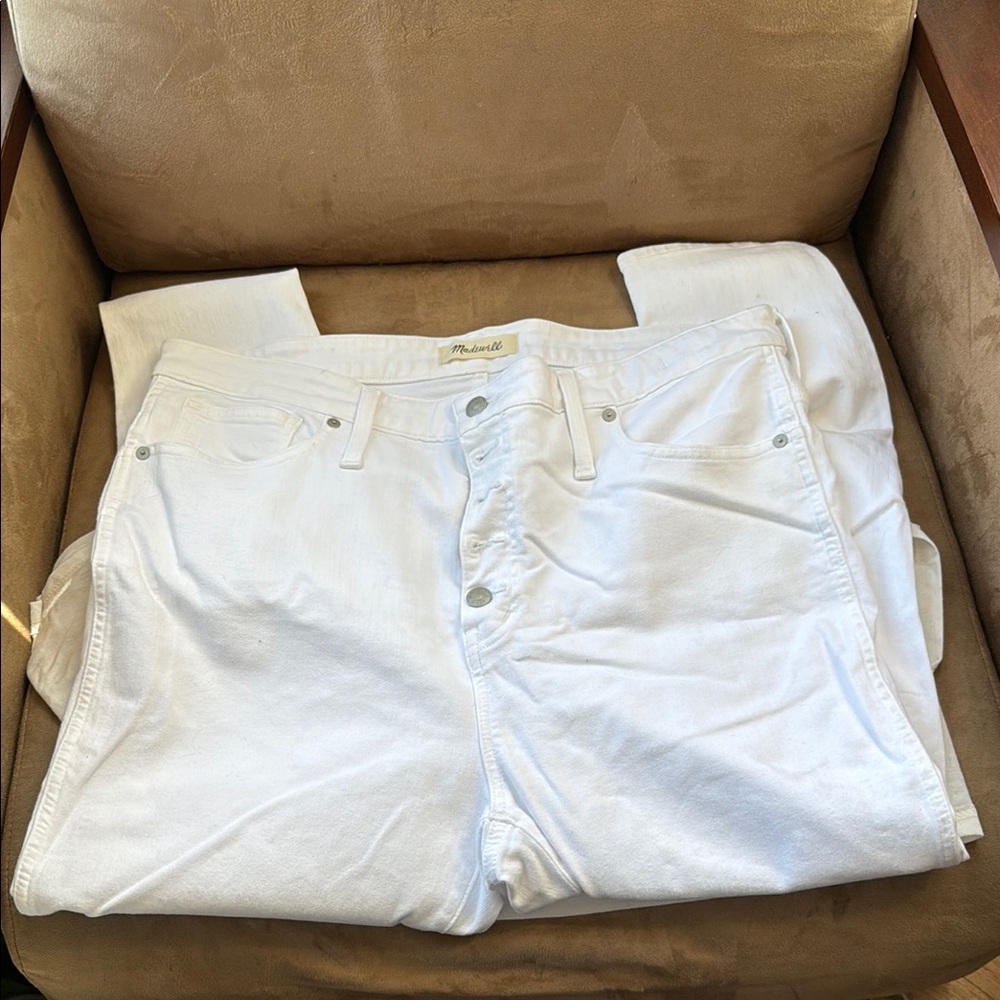 NWT Madewell high rise skinny White Denim Jeans